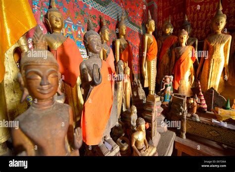 Buddha Statues Inside Wat Xieng Thong In Luang Prabang Laos Stock