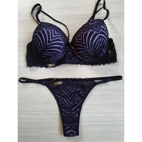 Conjunto de Lingerie Sutien Bojo Calcinha Fio Dental Sexy Sensual calcinha e sutiã bojo