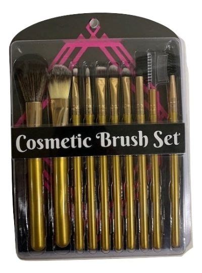 10 Piece Cosmetic Brush Set Pink Ndb009457