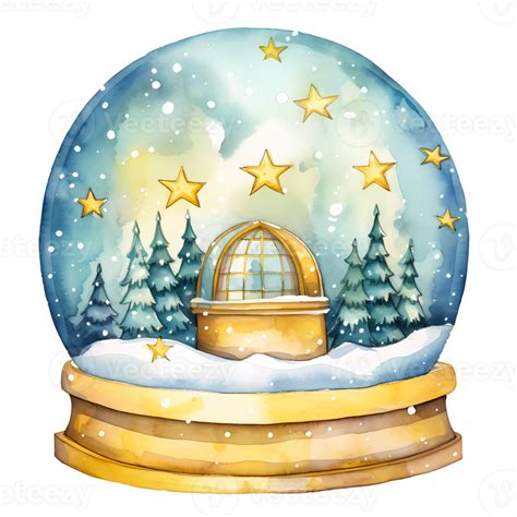 Watercolors Christmas Of Snow Globe Clipart Illustration Ai Generative