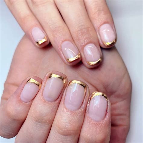 Gold French Nails Gold Gel Nails Gold Tip Nails Gel Nails French