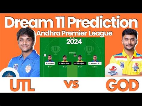 Andhra Premier League Utl Vs God Dream Player Stats Pitch