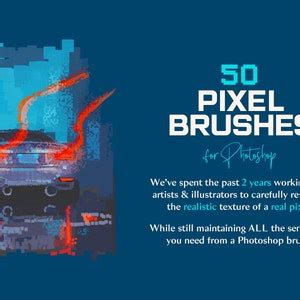 50 Pixel Photoshop Brushes Photoshop Pixel Brushset - Etsy