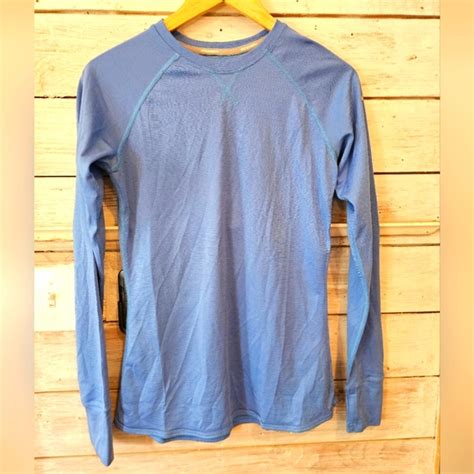 Nike | Tops | Nike Running Blue Long Sleeve Shirt Thumb Holes Size ...