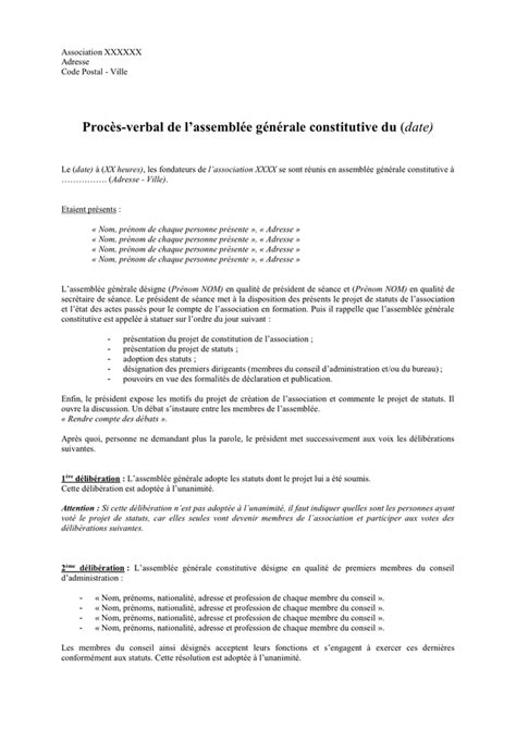 Modelé de procès verbal téléchargement gratuit documents PDF Word