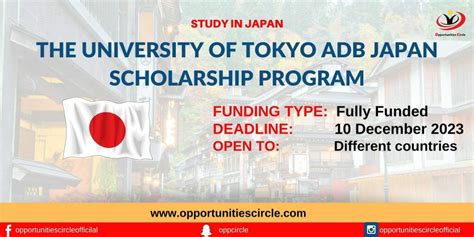 University Of Tokyo Adb Scholarship 2024 In Japan Fully Funded