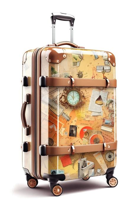 Best Design Suitcase with Wheels Isolated on White Background Stock ...