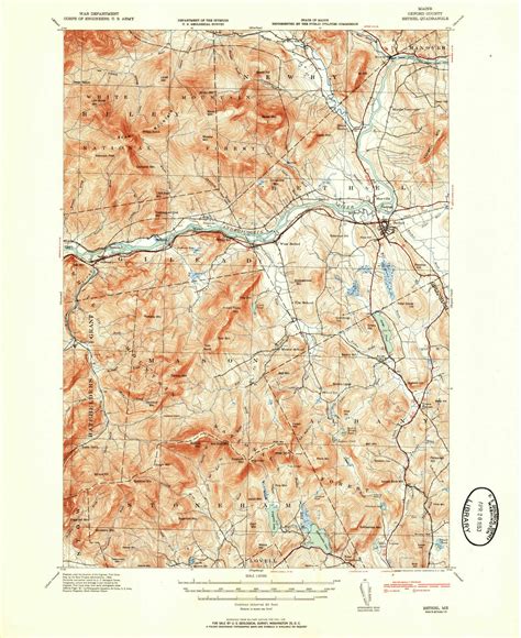 Bethel Maine 1953 1953 USGS Old Topo Map Reprint 15x15 ME Quad