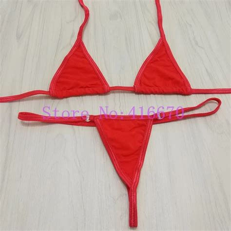 Aliexpress Buy Mini Micro Bikini Women Cotton Extreme Sexy Triangle Brazilian Swimwear Set