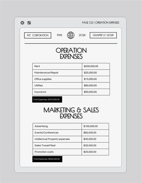 Minimalist Expense Report Template Venngage