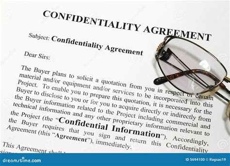 Confidentiality Agreement Stock Photo Image Of Plan Work 5694100