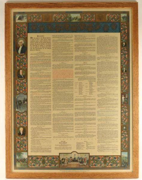 Large Lithographic Print of the U.S. Constitution