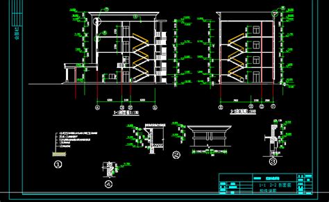 1030某中学四层教学楼全套施建图纸autocad 2007模型图纸下载 懒石网