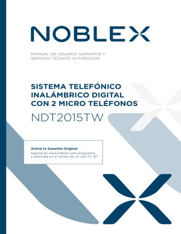 Noblex NDT2015TW Manual De Usuario Manualzz