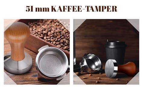 Vicloon Kaffee Tamper Tamper Mm Mit Holzgriff Und Silikonmatte Mm