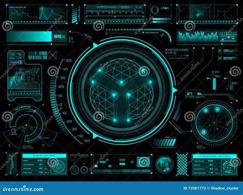 Futuristic Touch Screen User Interface Hud Stock Vector Illustration