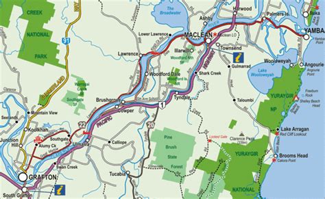 Clarence River Tourist Map - Maclean New South Wales • mappery