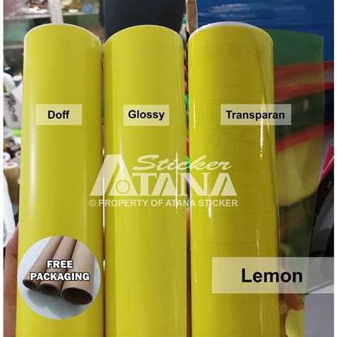 Jual Skotlet Kuning Muda Lemon Glossy Doff Transparan Stiker Yellow