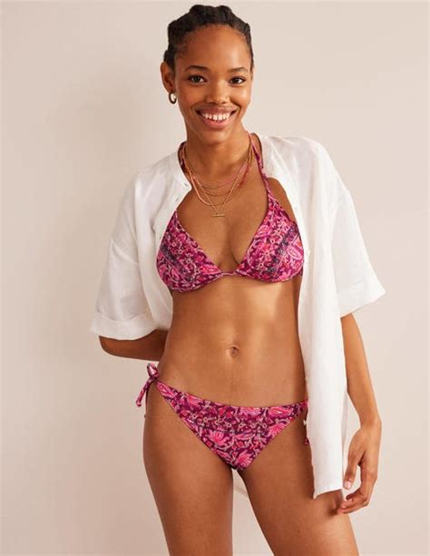 Bead Embellished Bikini Bottom Raspberry Pink Botanic Vine Boden Us