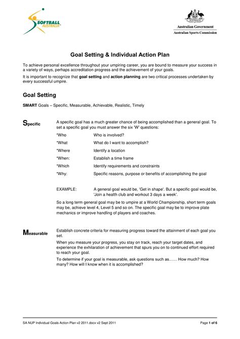 Printable Smart Action Plan Examples Format Pdf Examples