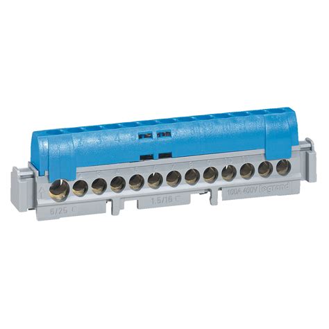 Ip2x Terminal Block Neutral Blue 1 X 6 To 25mm² 16 X 15 To