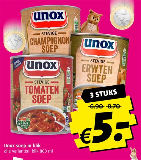 Unox Soep In Blik 800ML Aanbieding Bij Boni