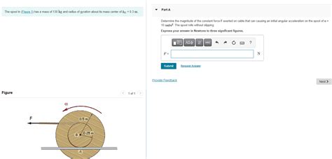 Solved The Spool In Figure 1 Has A Mass Of 130 Kg And