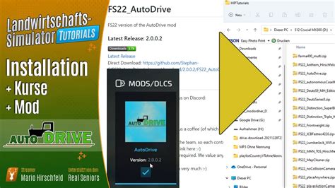 LS22 Tutorials Auto Drive Installation Kurse Einbinden