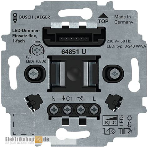 Busch Jaeger 64851U LED Dimmer Einsatz Flex Tastdimmer