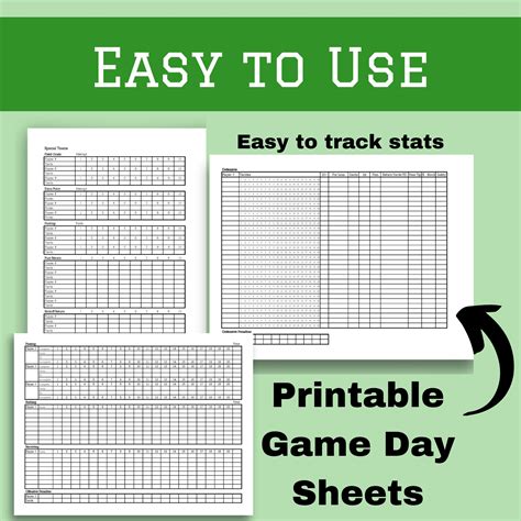 Football Stats Spreadsheet and Printable Stats Sheets - Etsy