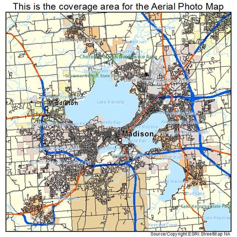 Aerial Photography Map of Madison, WI Wisconsin