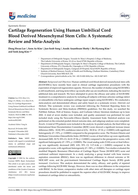 Pdf Cartilage Regeneration Using Human Umbilical Cord Blood Derived