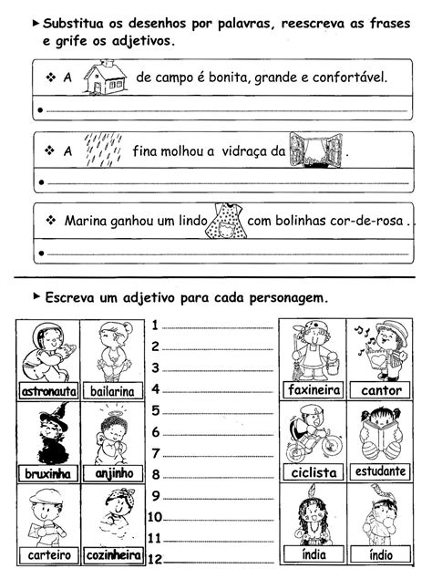 Escola Saber Atividades Adjetivo Ensino Fundamental