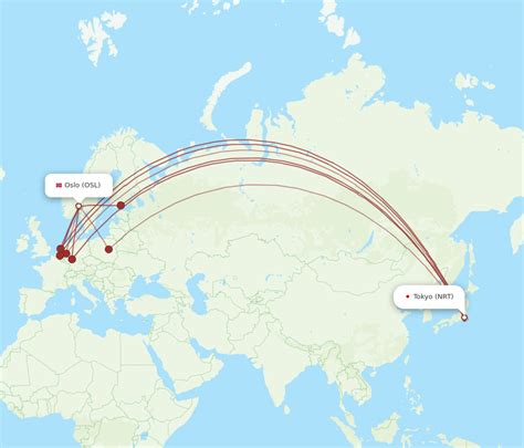 All Flight Routes From Oslo To Tokyo Osl To Nrt Flight Routes