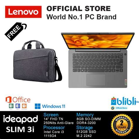 Jual Lenovo Ideapad Slim 3i Ip 3 14itl6 Ftid Grey Core I3 1115g4 Di