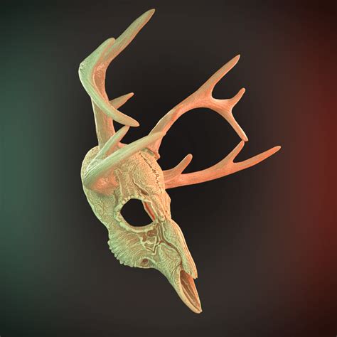 Deer Skull Mask 4 Horns 3d Model Stl File 3d Planet Props