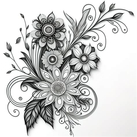 Drawing Of Flowers Coloring Page For Adults Zumipic