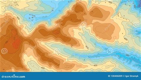 Abstract Detailed Color Vector Topographic Elevation Map Stock Vector ...