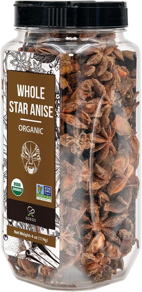 Amazon Soeos Organic Star Anise Whole Star Anise Oz G