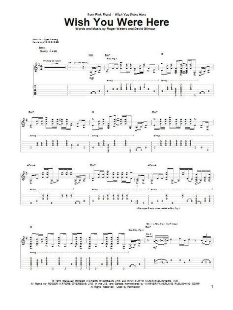 Wish You Were Here Wish You Are Here Pink Floyd Guitar Guitar Tabs