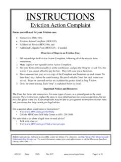 Instructions Eviction Complaint Instructions Eviction Complaint Pdf