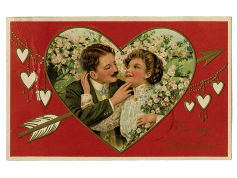 Vintage Valentine Postcard Romantic Antique Chromolitho Ephemera