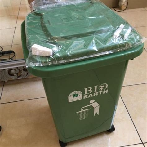 Jual Ready Tempat Sampah Bio Liter Green Leaf Dustbin Roda