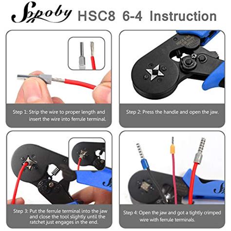 Ferrule Crimping Tool Kit Sopoby Awg Self Adjustable Ratchet