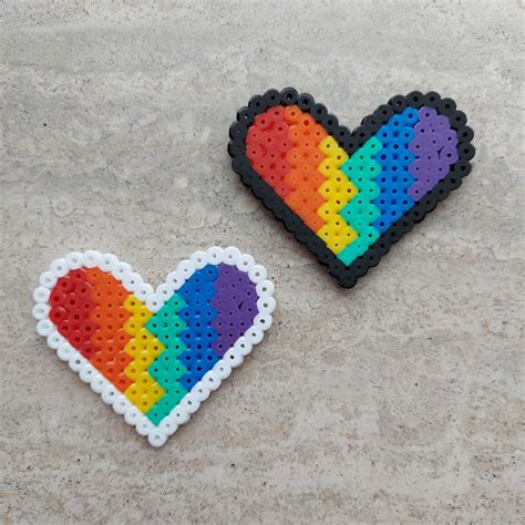 Handmade Gay Pride Heart Hama Perler Fuse Bead Magnet Etsy