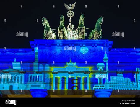 Festival Of Lights The Brandenburg Gate Paris Place Middle Berlin