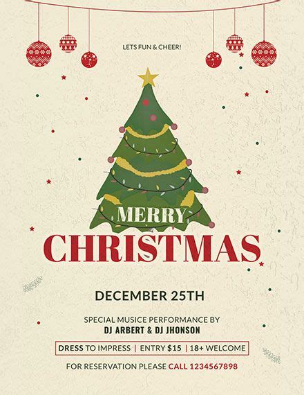 Simple Christmas Poster Template in PSD, Pages - Download | Template ...