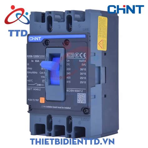 NXM 125S 3300 100A 3P 100A 25kA Aptomat Khối MCCB Chint 3P 100A 800V