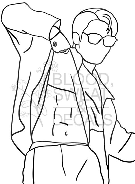 Jeon Jungkook Line Art for Cricut/silhouette - Etsy