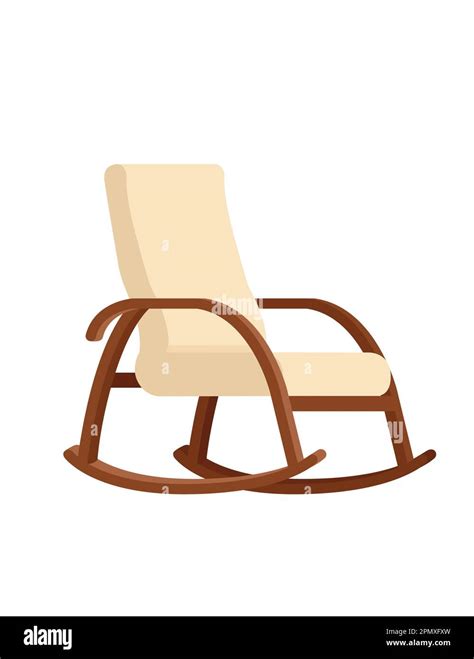 Modern Wooden Comfortable Armchair Vector Illustration Isolated On White Background Stock Vector